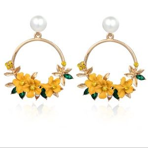 Yellow Flower Earrings